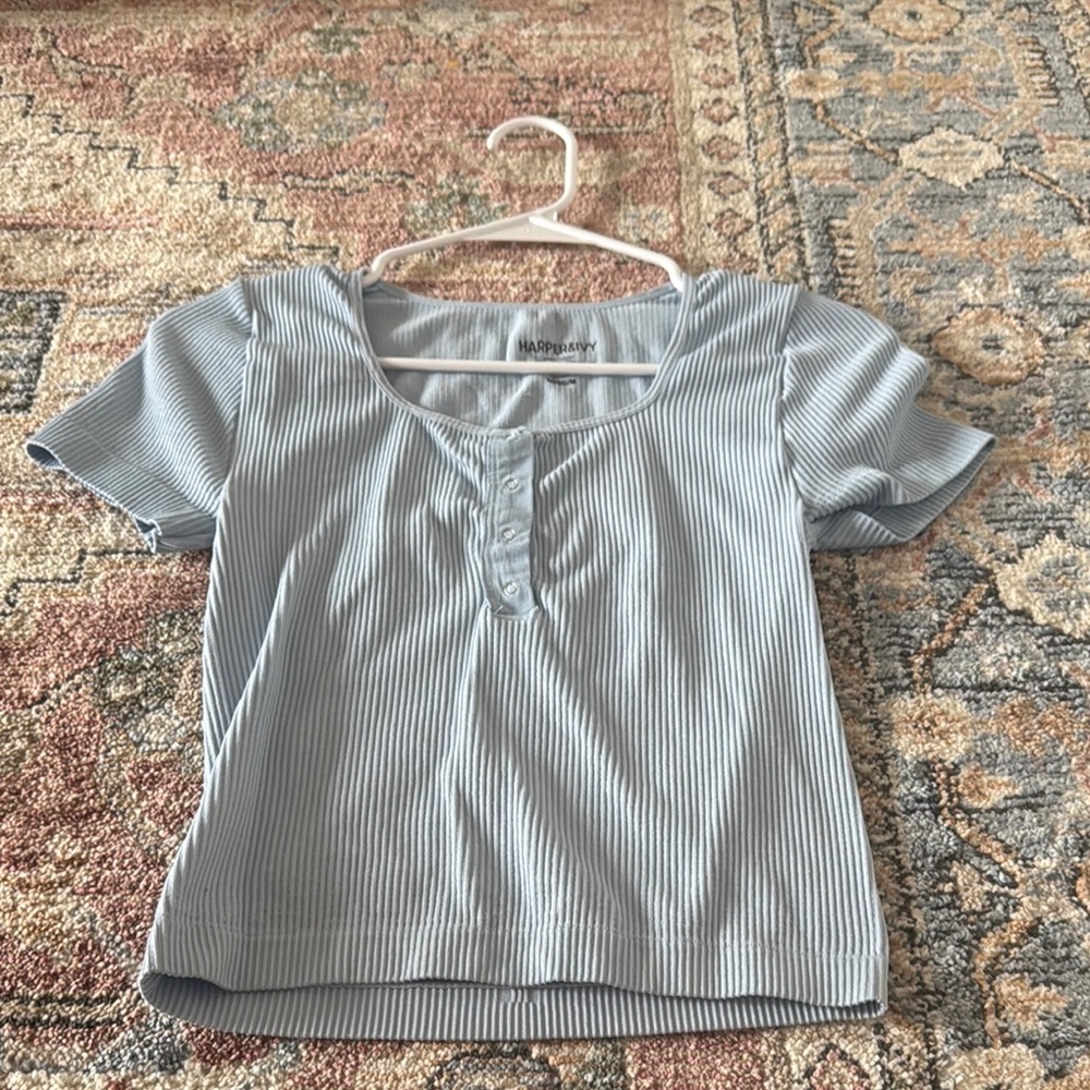Blue Striped Top by Wild Fable
